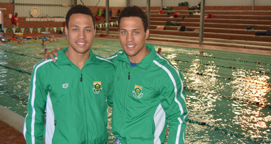  Madibaz swimming stars Alard (left) and Alaric Basson won several medals at the African Championships in Bloemfontein recently. Photo: Full Stop Communications